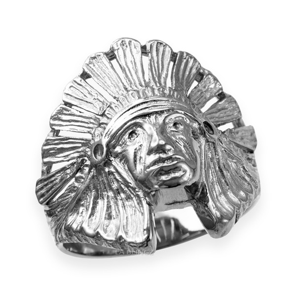 Silver Indian Chief Ring