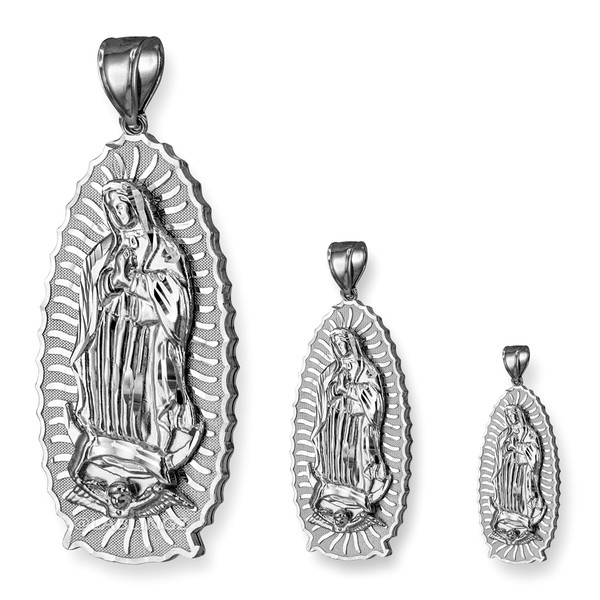 White Gold  Virgin Mary Pendant (S/M/L)