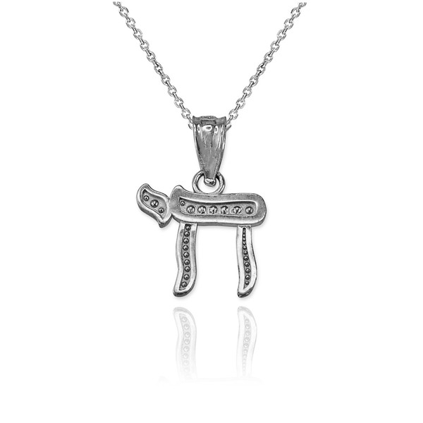 Sterling Silver Jewish Chai Charm Necklace