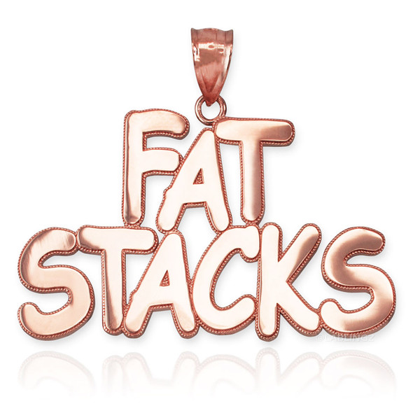 FAT STACKS Polished Rose Gold Hip-Hop Pendant