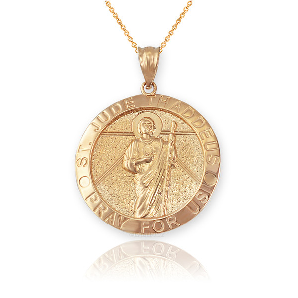 Yellow Gold St. Jude Thaddeus Pendant Necklace