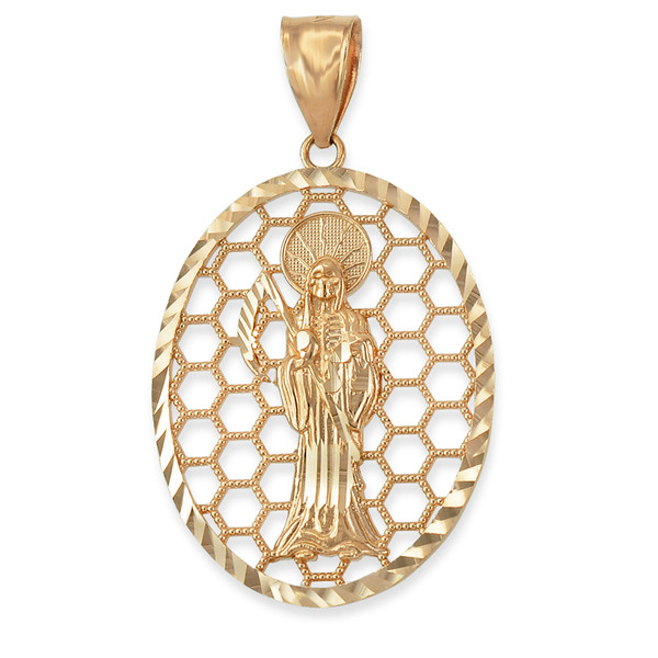 Gold Santa Muerte Pendant