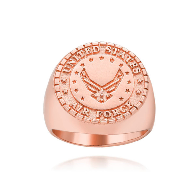 Rose Gold United States Air Force Seal Freedom Eagle Ring