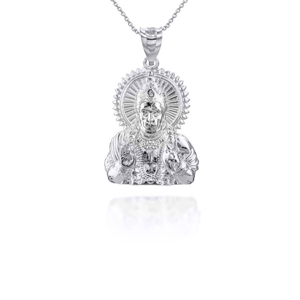 Sterling Silver Hanuman Hindu God Pendant Necklace