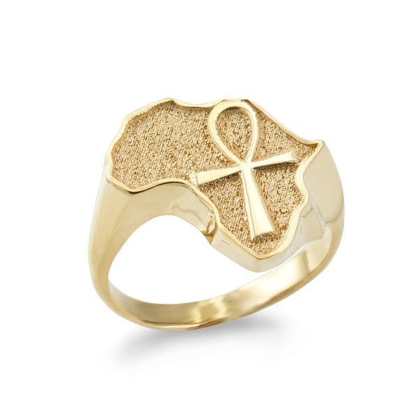 Gold Egyptian Ankh Africa Ring