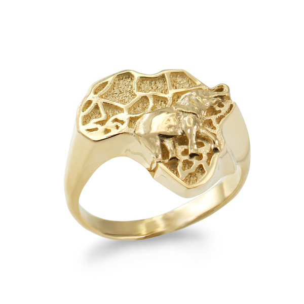 Gold African Elephant Ring