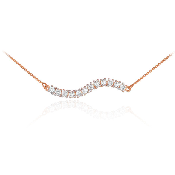 14k Rose Gold Diamond Journey Necklace