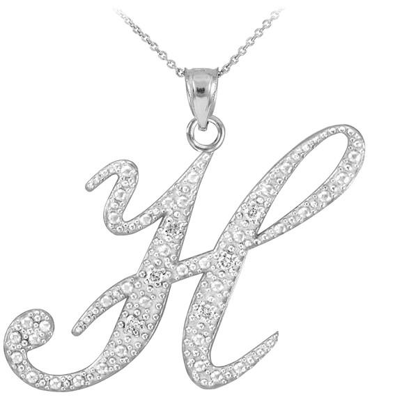 14k White Gold Letter Script 