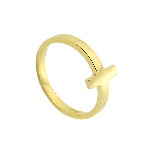 Gold Sideways Cross Toe Ring