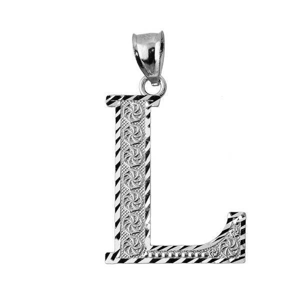 Initial L Silver Charm Pendant