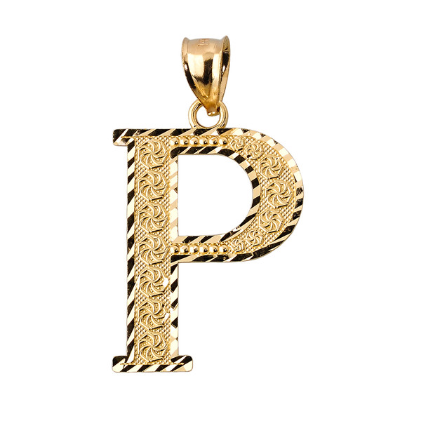 Initial P Gold Charm Pendant