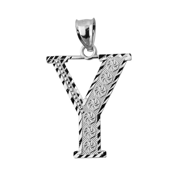 Initial Y Silver Charm Pendant