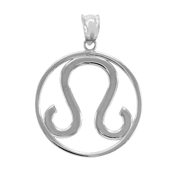 White Gold Leo Zodiac Pendant.
Horoscope pendant.