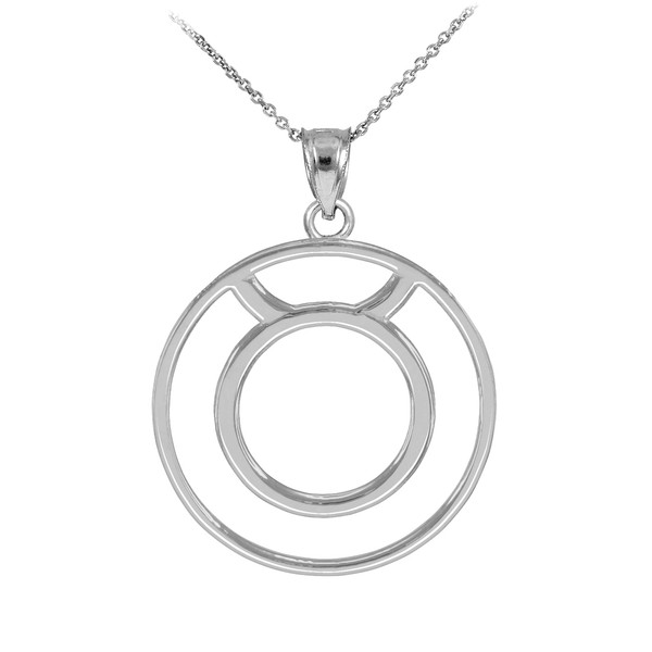 White Gold Taurus Zodiac Necklace