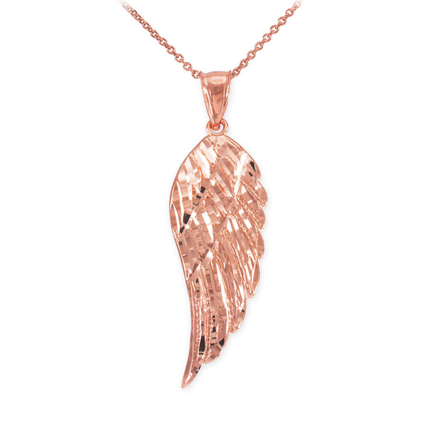 Rose Gold Angel Wing Pendant Necklace