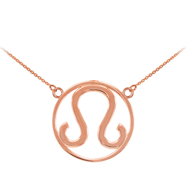 Rose Gold Leo Zodiac Necklace