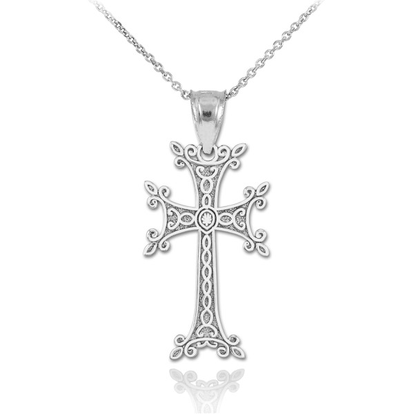 Sterling Silver Armenian Cross Pendant Necklace