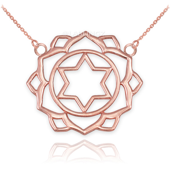 14K Rose Gold Anahata Love Chakra Yoga Necklace