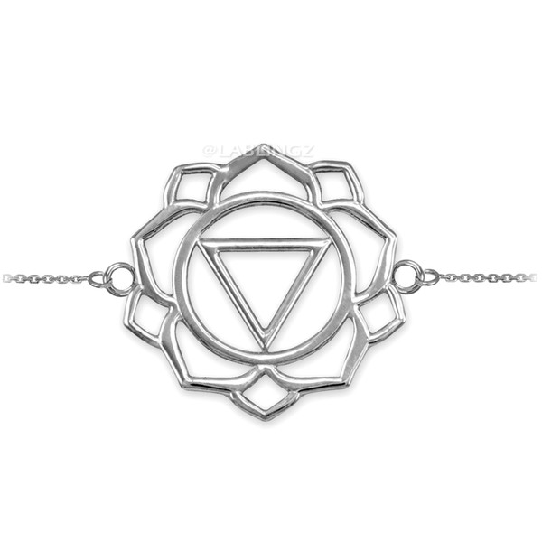 14K White Gold Manipura Chakra Womens Yoga Bracelet