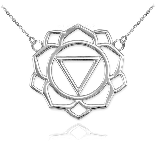 14K White Gold Manipura Chakra Womens Yoga Necklace