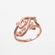 Rose Gold Sparkle-Cut Letter Initial Script Ring