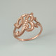 Rose Gold Sparkle-Cut Letter Initial Script Ring