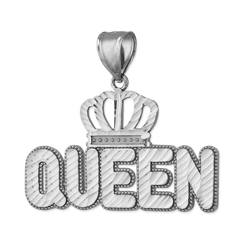 Queen Crown DC Sterling Silver Hip-Hop Pendant