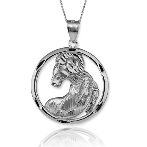 Aries Zodiac Sterling Silver Ram Pendant Necklace | Astrology Jewelry