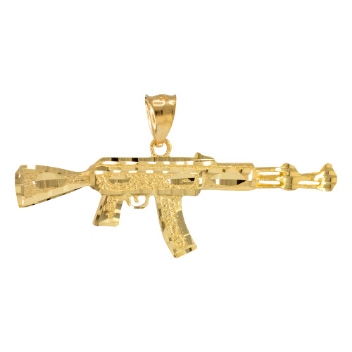 0.40Ct Simulated Diamond AK 47 Rifle Gun 14K Gold Plated Silver Charm  Pendant | eBay