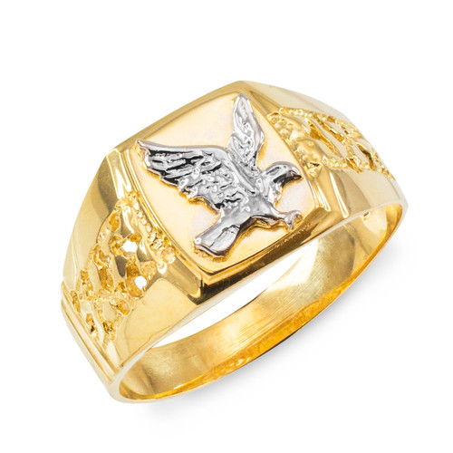 Mens Gold & Diamond Eagle Ring – Rocco's Jewelry