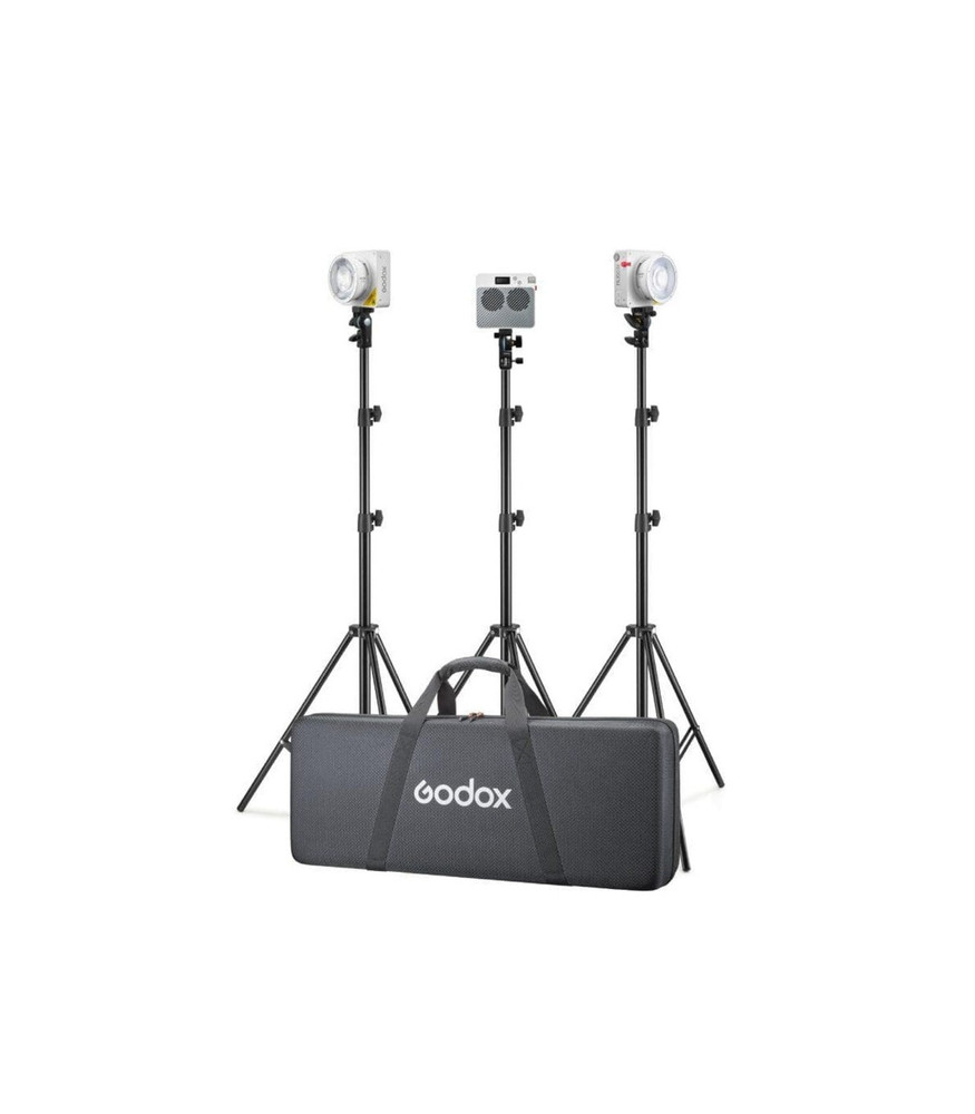 Godox ML100Bi 3-Light LED Kit with Reflectors, Softbox, Diffusion Dome, Stands, Accessories & Carry Case