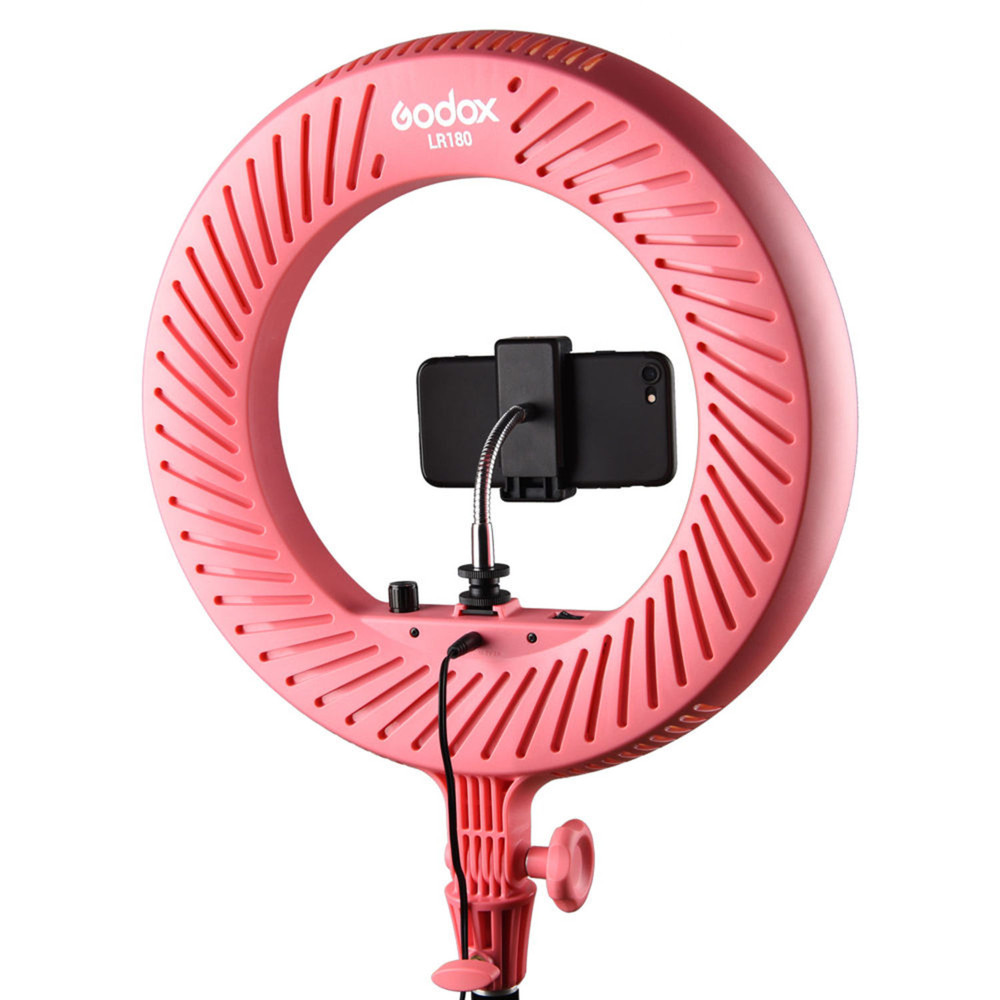 Godox LR180 LED Ring Light (Pink)
