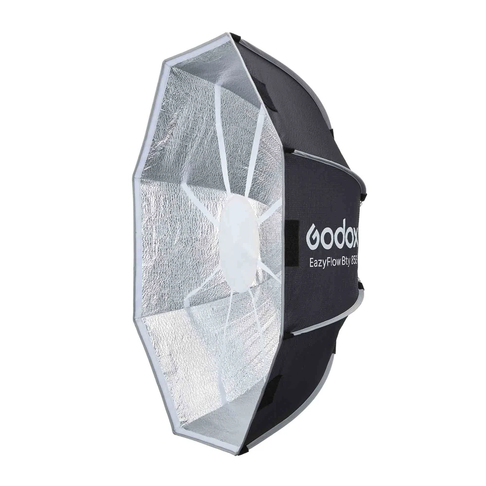 Godox EazyFlow Quick Setup Octa Beauty Dish Softbox with Bowens Mount (85 cm, Inner Silver)