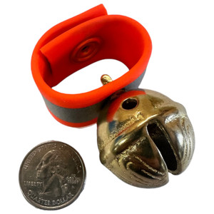 Dog Collar Bell - #2 Orange with Reflexive Strip with Snap