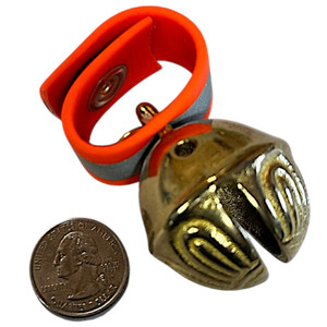 Dog Collar Bell - #4 Orange with Reflexive Strip with Snap