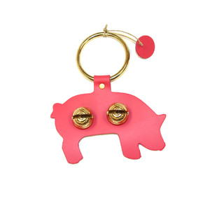 Pink Leather with Brass Bells