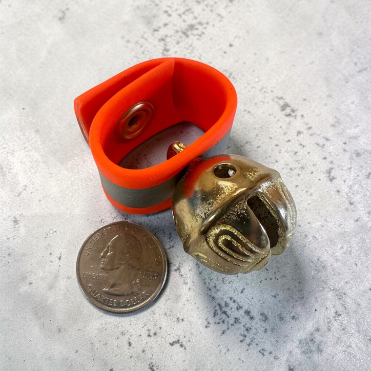 Dog Collar Bell - #1 Orange with Reflexive Strip with Snap