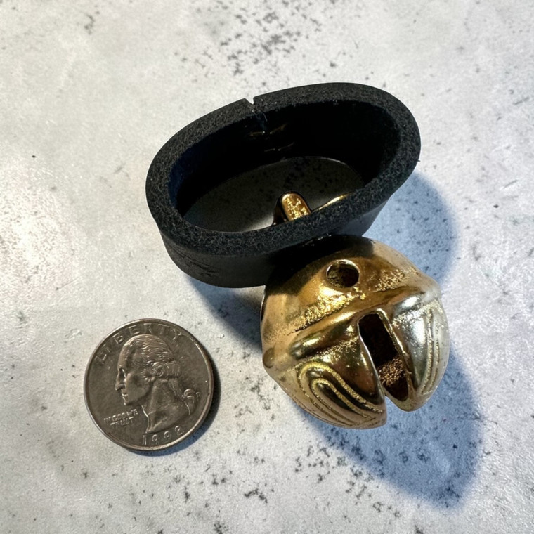 Dog Collar Bell - #2 Stapled, Leather Loop