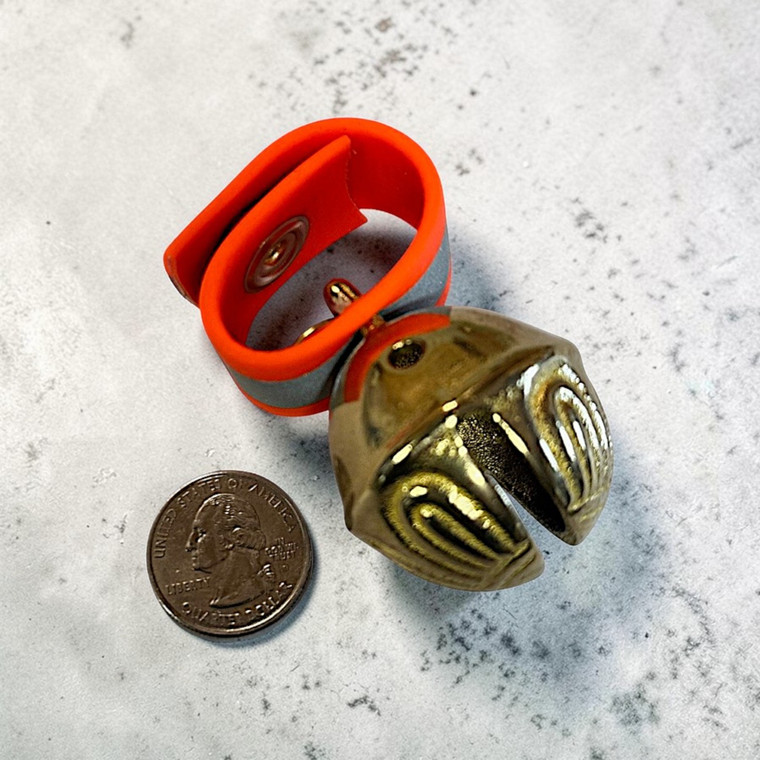 Dog Collar Bell - #4 Orange with Reflexive Strip with Snap