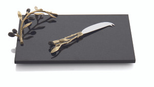 MICHAEL ARAM OLIVE BRANCH GOLD CHEESEBOARD W/ KNIFE