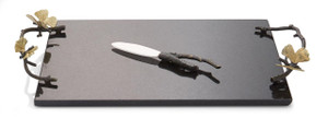 Butterfly Ginkgo Cheese Board w/ Knife - Granite