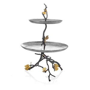 Butterfly Ginkgo 2 Tier Etagere 