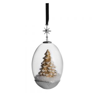 TREE EGG SNOW GLOBE ORNAMEN