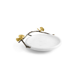 Butterfly Ginkgo Trinket Tray - Marble