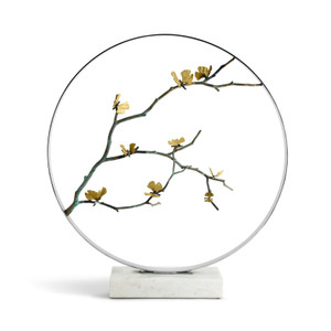 Butterfly Ginkgo Moon Gate Sculpture - 32"