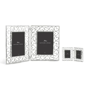 Heart Hinged Frame 5x7 - Silver