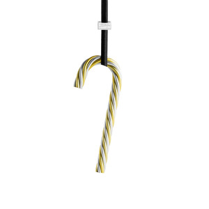 Twist Candy Cane Ornament Gold Stripe
