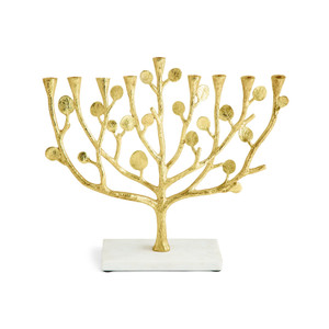 Botanical Leaf Menorah - Gold