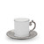 L'OBJET AEGEAN ESPRESSO CUP AND SAUCER PLATINUM