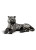 Tiger Figurine. Silver Lustre and Black